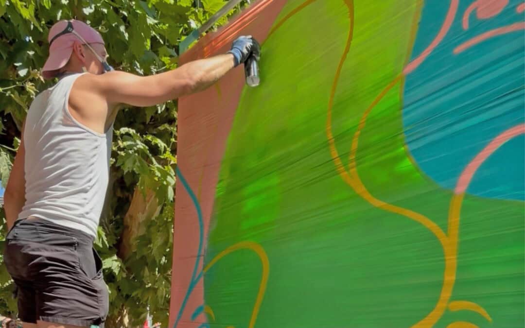 Grafitti Workshop an der LANGEN BANK mit City Ghost
